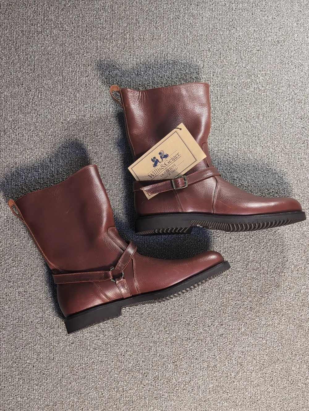 VTG Deadstock Willis & Geiger Leather Ankle Strap Safari Field Boots Canada 11.5
